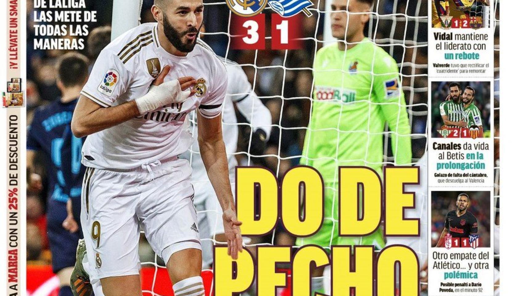 La portada del diario Marca (24/11/2019)