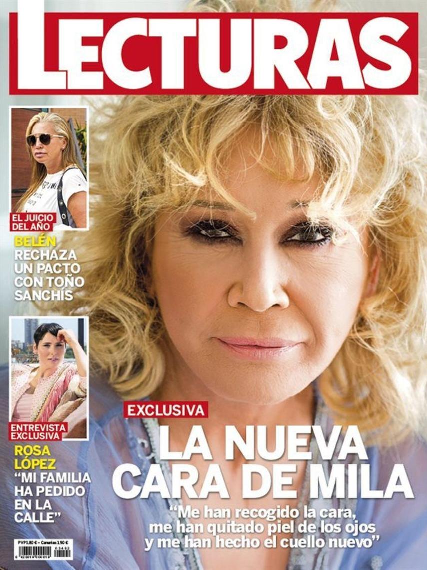 Mila Ximénez en la portada de 'Lecturas' tras un 'lifting' cervical.