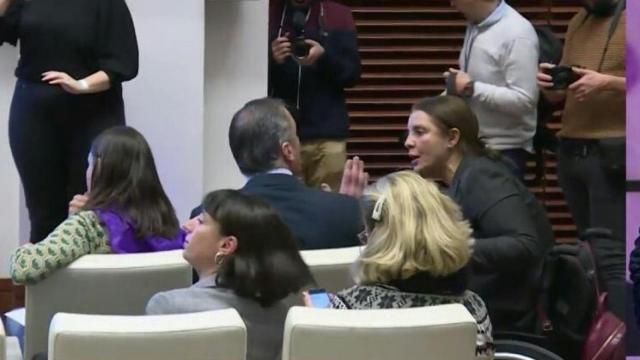 Javier Ortega Smith en el acto contra la violencia de género celebrado en Madrid.