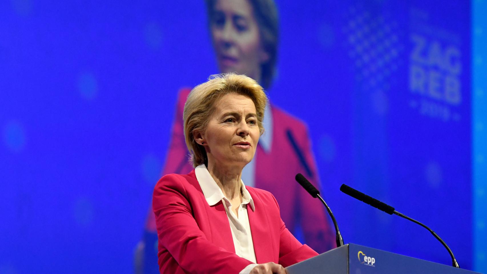 La presidenta electa de la Comisión, Ursula Von der Leyen, durante el congreso del PPE en Zagreb