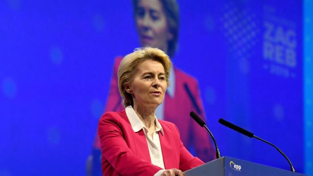 La presidenta electa de la Comisión, Ursula Von der Leyen, durante el congreso del PPE en Zagreb