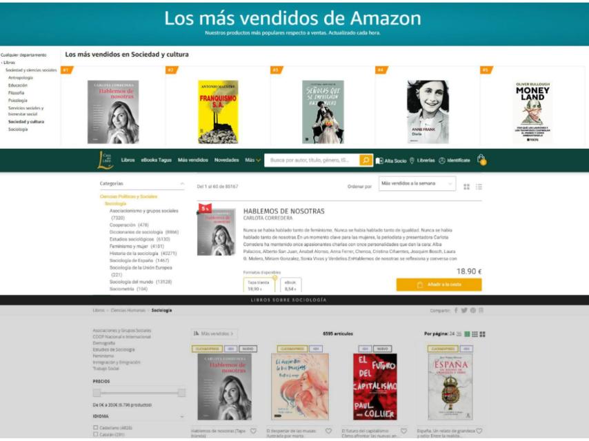 'Hablemos de nosotras', en el número uno de la sección de Sociología en las librerías.