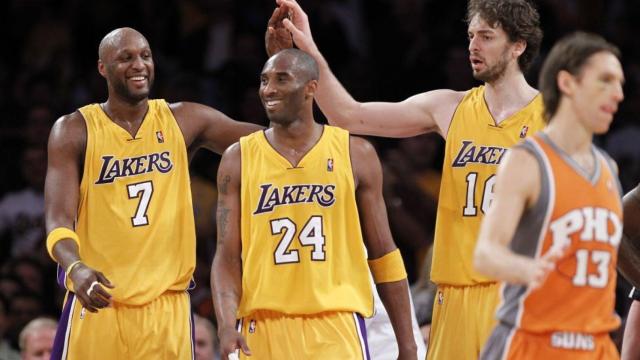 Lamar Odom, Kobe Bryant y Pau Gasol