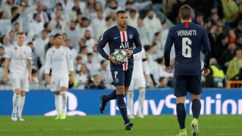 Mbappe marcó el primer gol del PSG al Real Madrid