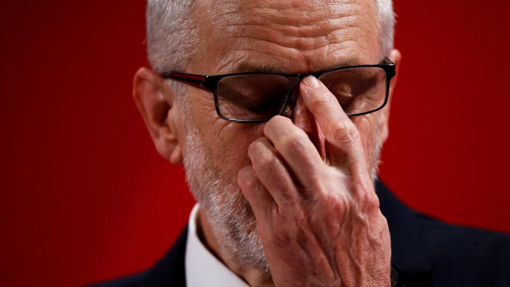 Jeremy Corbyn durante un mitin electoral