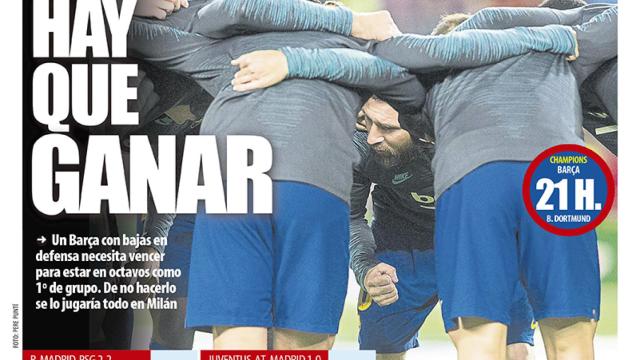 Portada Mundo Deportivo (27/11/2019)