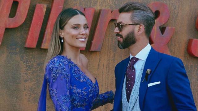 Lorena Gómez y René Ramos , en una foto de la boda de Sergio y Pilar Rubio.