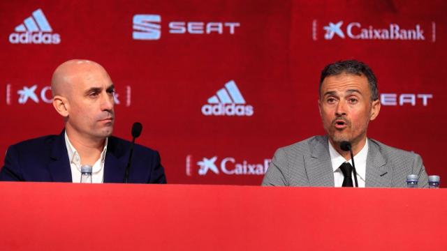 Luis Enrique y Luis Rubiales, durante la rueda de prensa