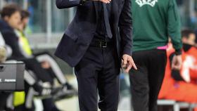 Simeone, en un momento del partido entre la Juventus y el Atlético de Madrid