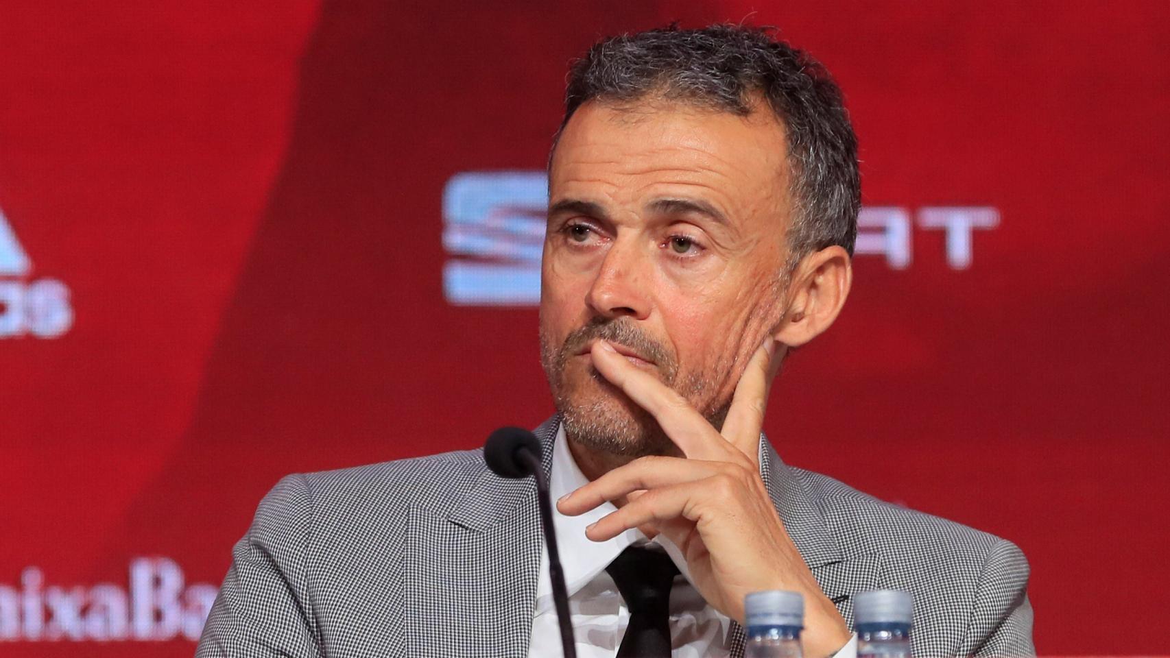 Luis Enrique, durante su presentación con la Selección