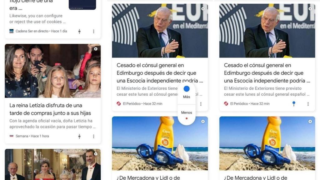 Google Discover mostrar temas