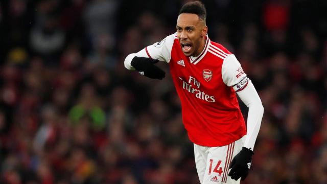 Pierre-Emerick Aubameyang, en un partido del Arsenal