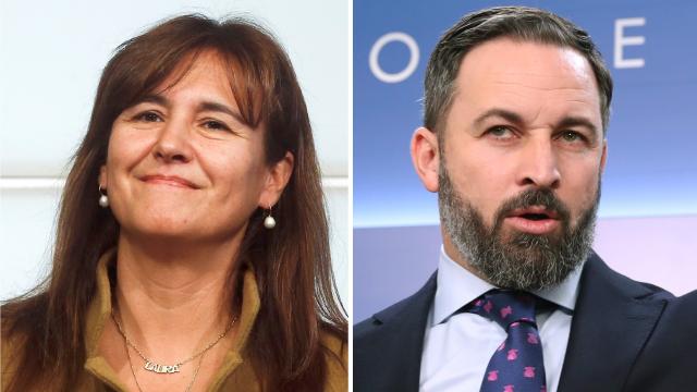 Laura Borràs (JxCat) y Santiago Abascal (Vox).