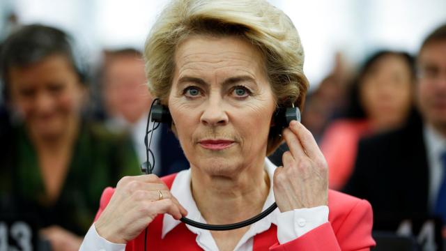 La presidenta Ursula von der Leyen, este miércoles en el pleno de Estrasburgo