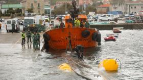 Labores de reflote del submarino