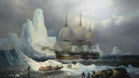 'Erebus en el hielo', un cuadro pintado en 1846 por François Etienne Musin.