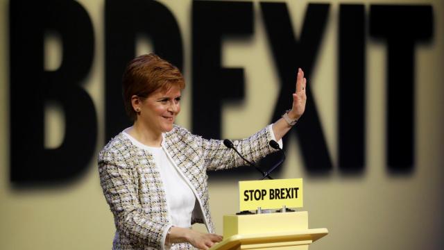 Nicola Sturgeon en un mítin contra el 'brexit'.