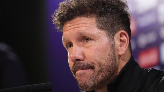 Simeone habla en la rueda de prensa previa al Barcelona