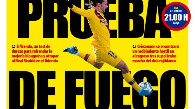 La portada del diario Mundo Deportivo (01/12/2019)