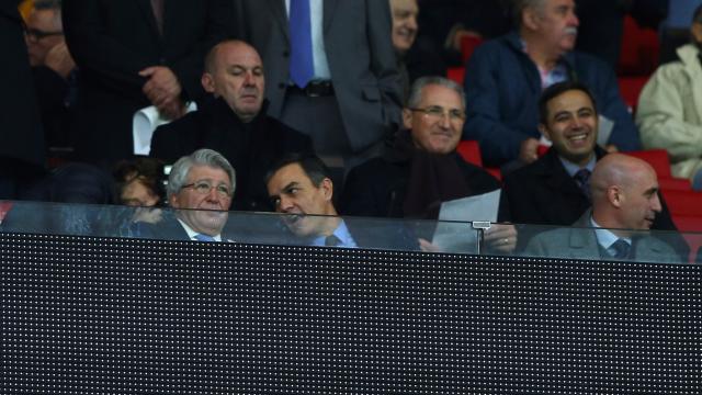 Pedro Sánchez, en el  Wanda Metropolitano