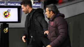 Simeone y Ernesto Valverde en el Wanda Metropolitano
