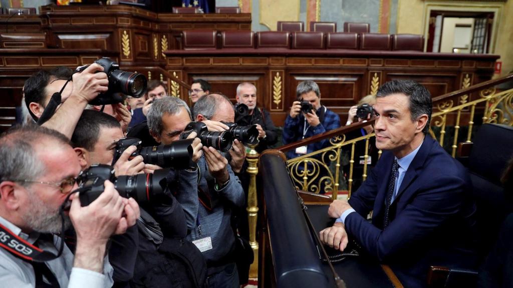 Pedro Sánchez, este martes en la sesión constitutiva del Congreso de los Diputados.