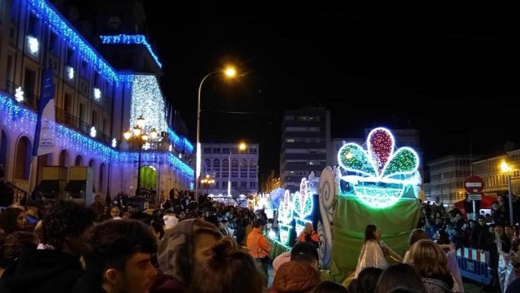 La iluminación navideña el día de la cabalgata de Reyes de este año.