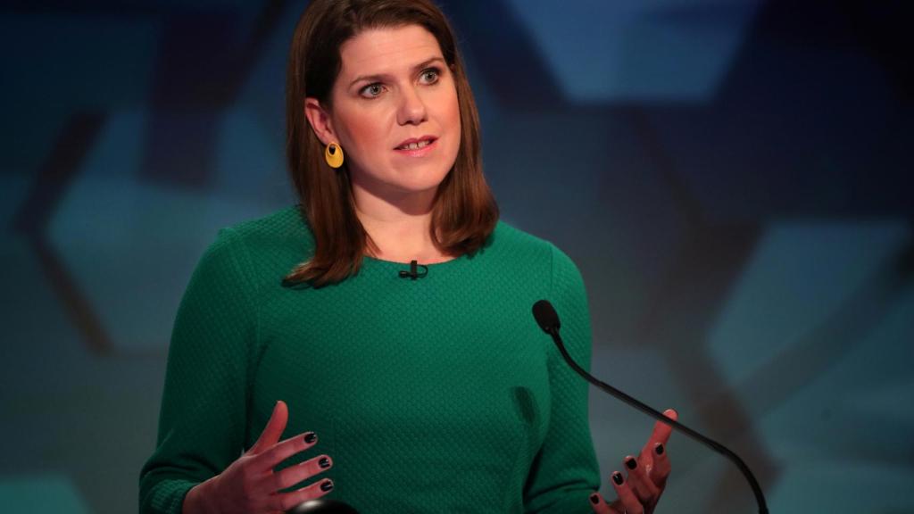 Jo Swinson durante un debate electoral.