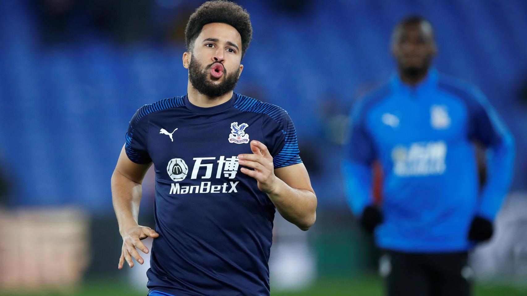 Andros Townsend, calentando con el Crystal Palace