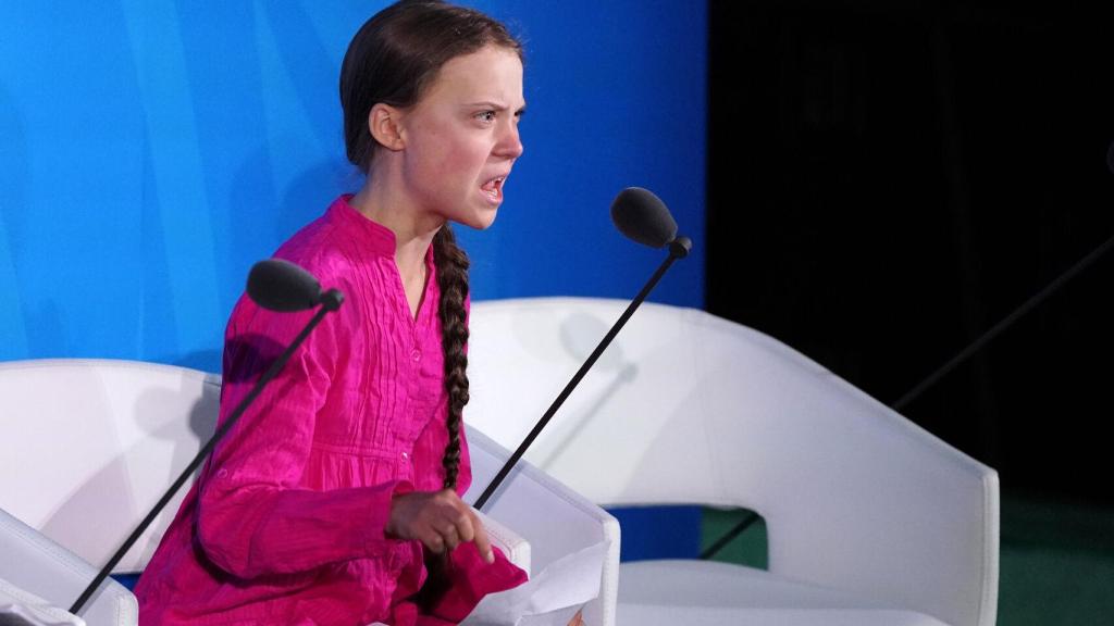 La activista sueca Greta Thunberg, durante la Cumbre de Acción Climática en Nueva York.