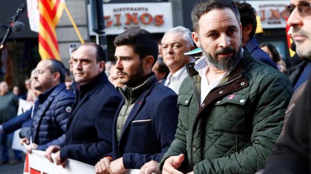 Abascal  en la manifestación en Barcelona con motivo del Día de la Constitución.