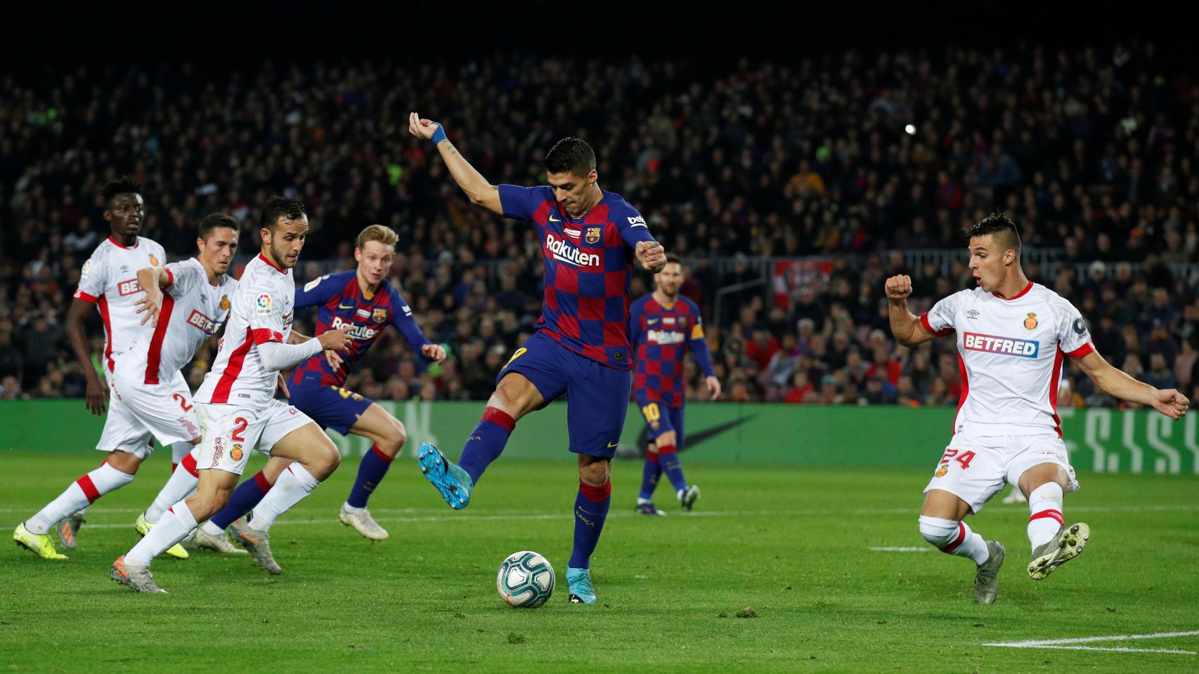 Luis Suárez con el Barça ante el Mallorca