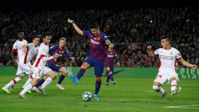 Luis Suárez con el Barça ante el Mallorca