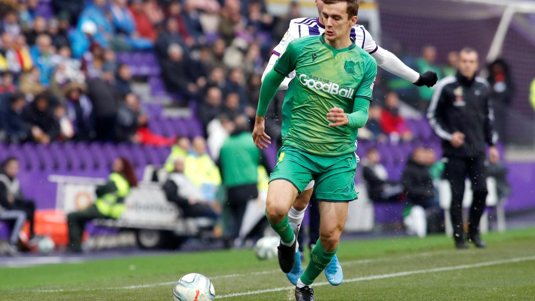 Llorente, en un momento del partido entre el Valladolid y la Real Sociedad