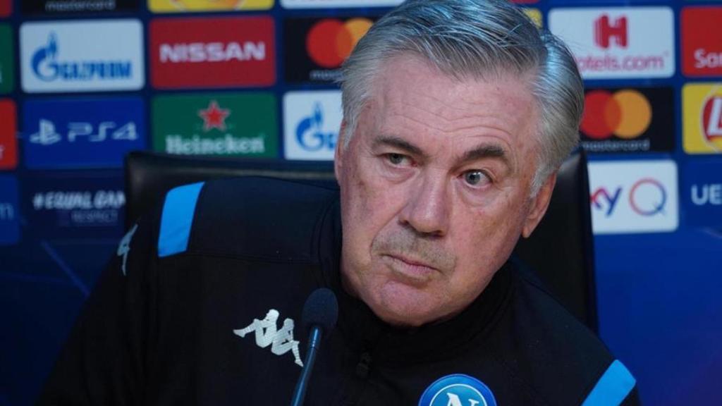 Carlo Ancelotti, en rueda de prensa de la Champions League