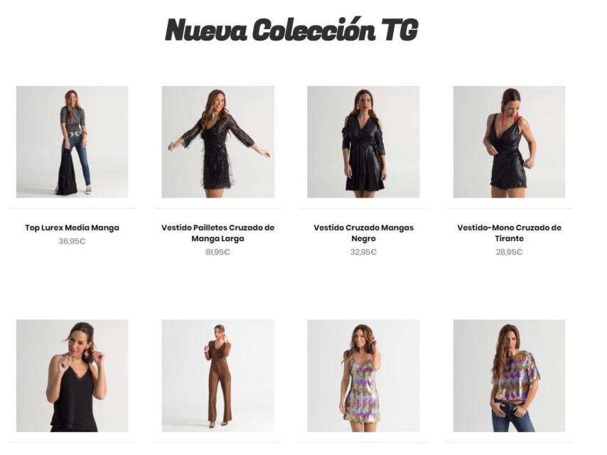 Captura de la web de TG, la nueva aventura en la moda de Tamara Gorro.