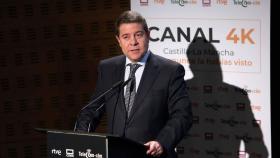 El presidente de Castilla-La Mancha, Emiliano García-Page, este miércoles en CMMedia. Foto: Óscar Huertas