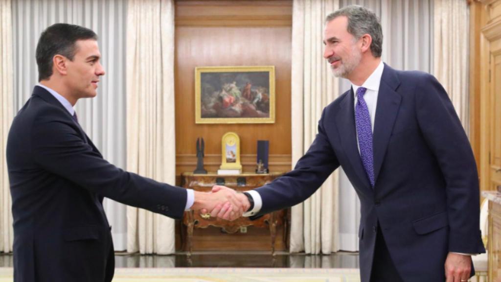Pedro Sánchez, este miércoles con el Rey en el Palacio de la Zarzuela.
