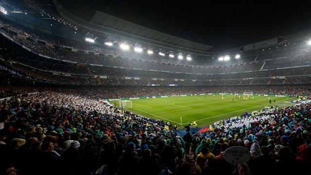 Plano del Santiago Bernabéu durante un partido