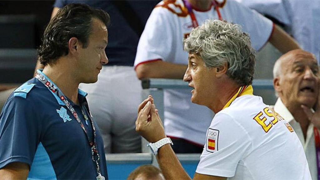 Rafa Aguilar, seleccionador español de waterpolo masculino en los Juegos Olímpicos de Londres 2012