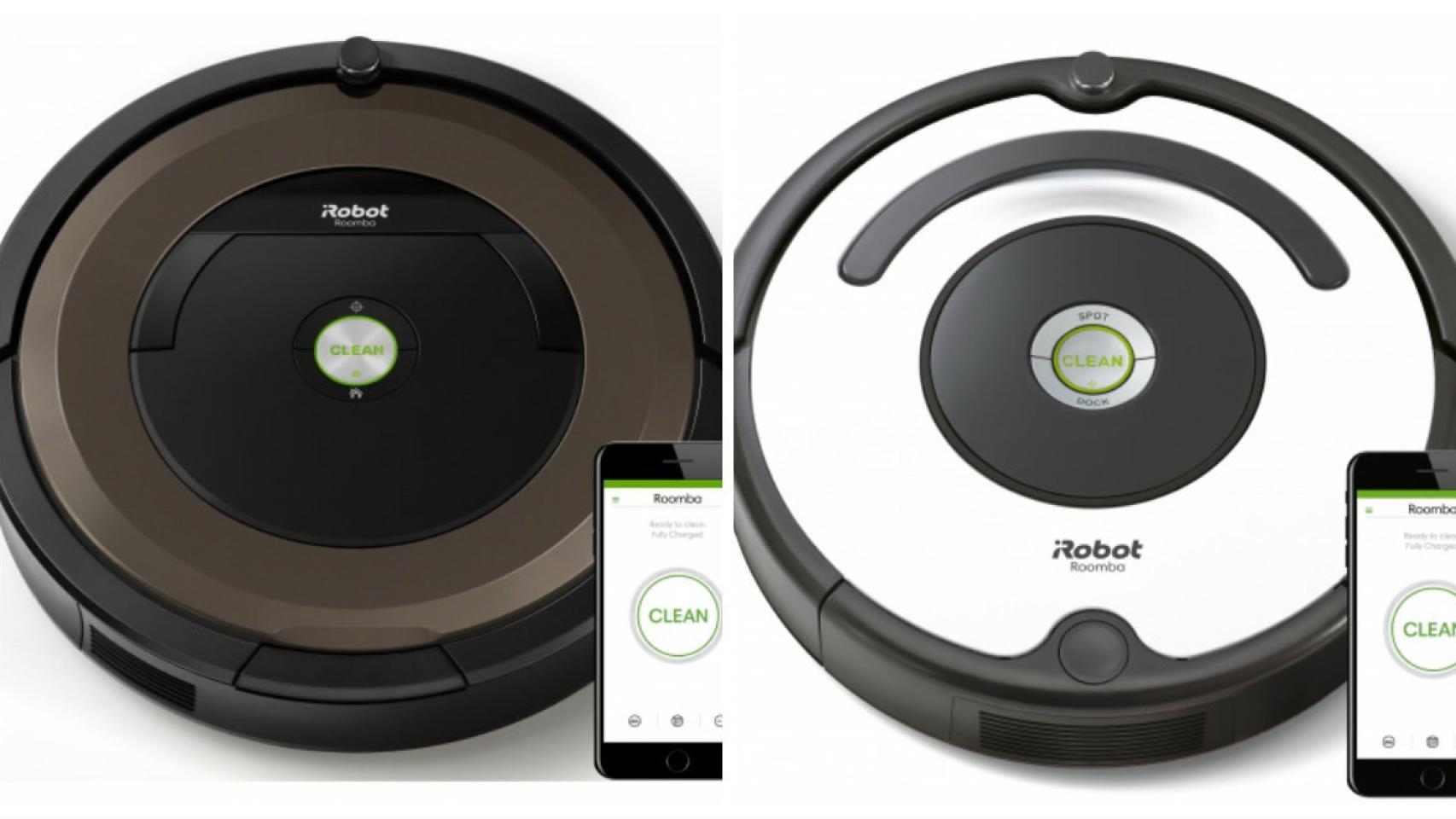 A la izquierda, el roomba 896; a la derecha, el roomba 675.