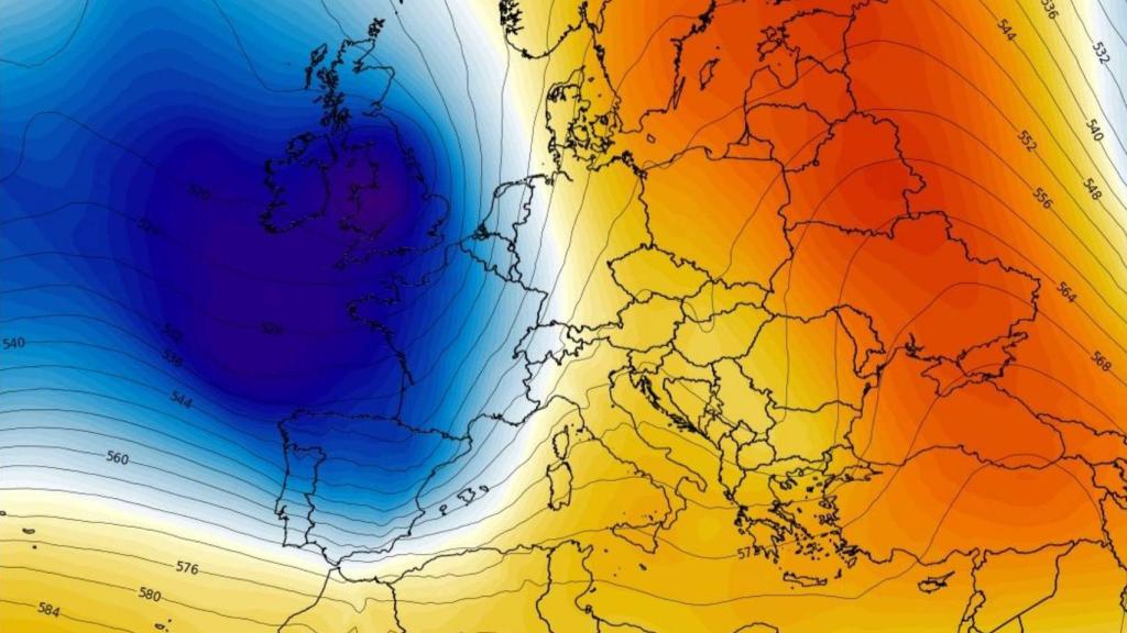 Las bajas presiones instaladas sobre la Península Ibérica a finales de semana. Severe-weather.eu.