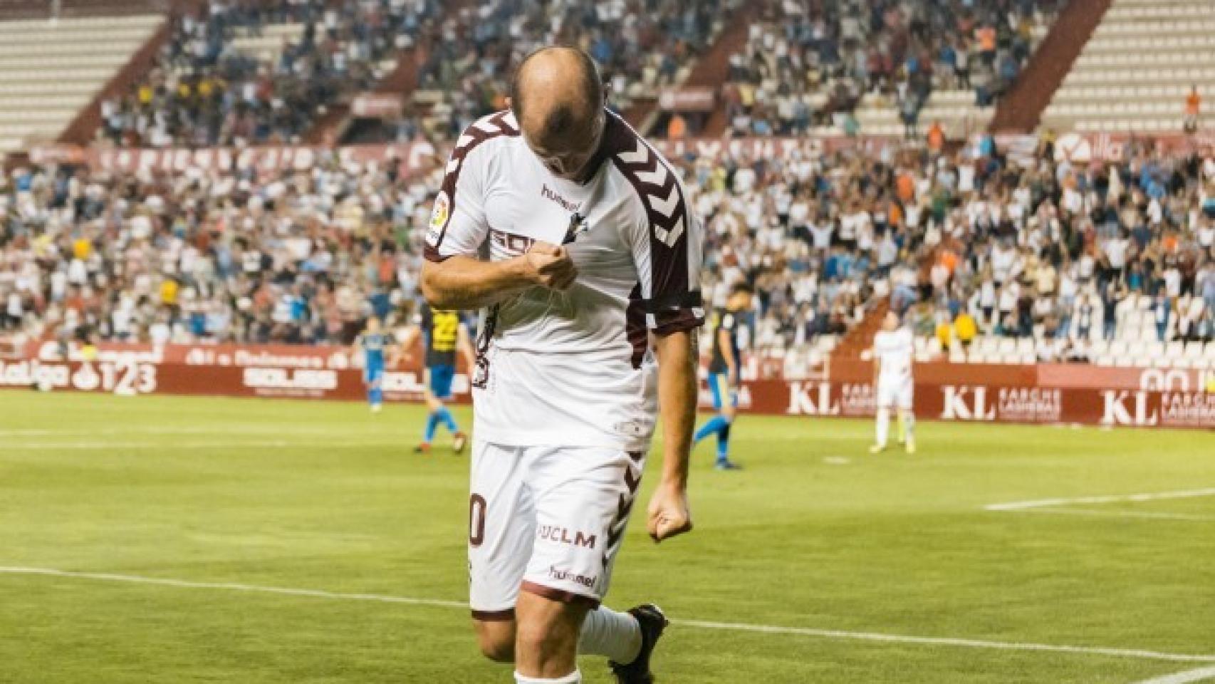 Roman Zozulya, en un partido del Albacete