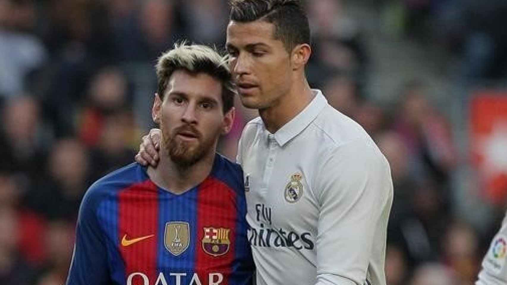 Cristiano Ronaldo y Messi, en El Clásico