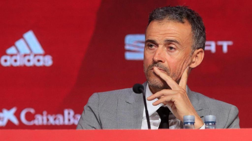 Luis Enrique en la rueda de prensa de su retorno a la Selección.