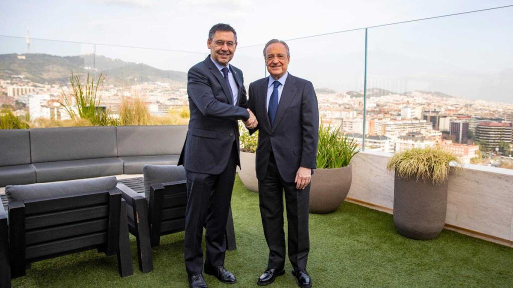 Bartomeu y Florentino Pérez, en la comida de directivas