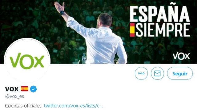 Cuenta en Twitter de Vox.