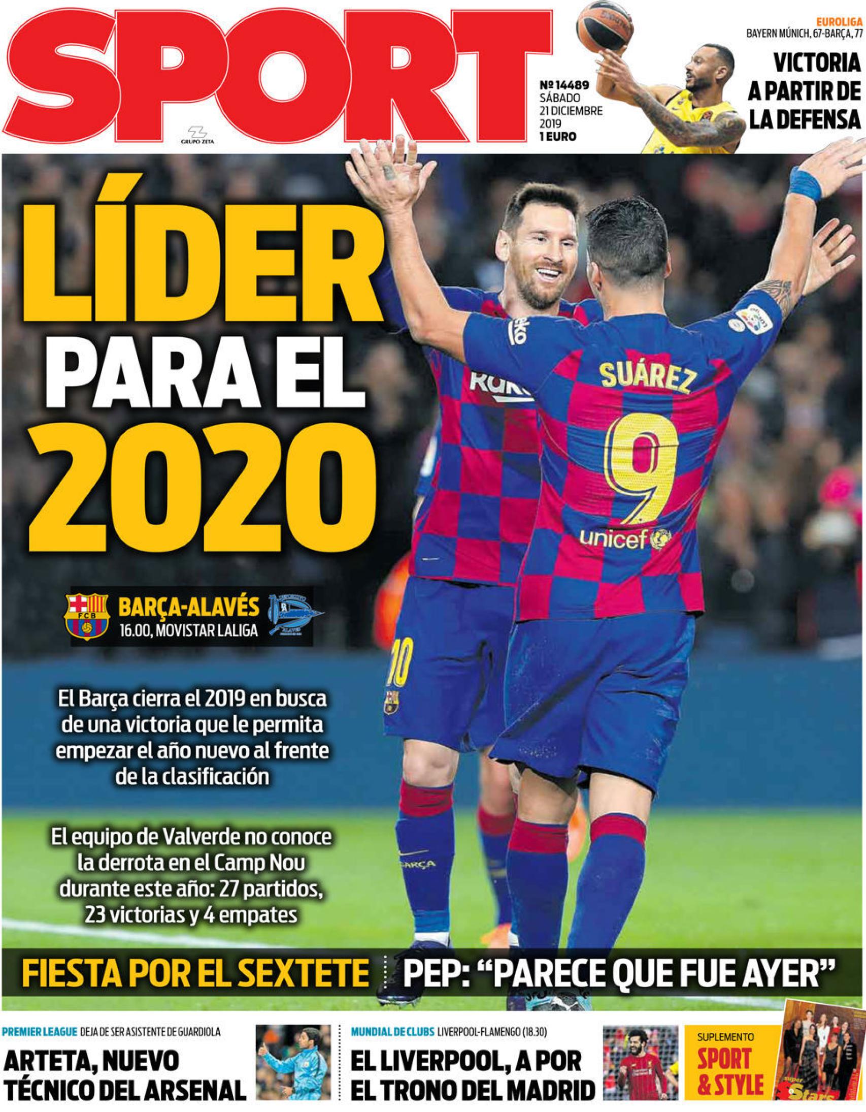 Portada SPORT (21/12/2019)