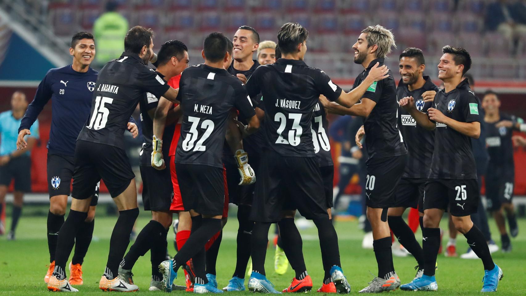 Los jugadores del Monterrey celebran el tercer puesto del Mundial de Clubes