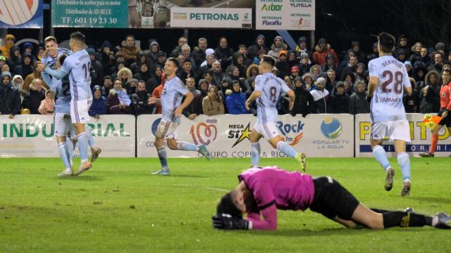 El Celta de Vigo celebra un gol en Copa